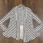 Anthropologie Postmark Navy/Cream Striped Lace Cardigan Photo 0