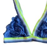 Free People  Mika Bralette Crochet Lace Wireless Blue Jean Baby Textured Trim Sm Photo 5