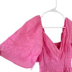 Abercrombie & Fitch Angel Sleeve Smocked Waist Pink Mini Dress Photo 4