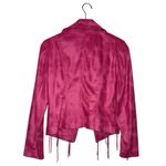 NWT‎ Lena Gabrielle Fringe Leather Jacket Barbie Pink with Grommets Size 2 Photo 2