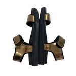 A7EIJE New York Bronze Gold Platform Sandals Women's 9 Shoes‎ Strap Photo 9