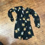 Urban Outfitters  Bleecker black floral semi sheer wrap dress Photo 4