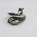 Phoenix Peacock Retro Silver Tone OSFA Fairy Cottagecore Ring Photo 1