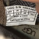 UGG  Women’s Zea Brown Leather Shearling Fur Cuff Waterproof Wedge Ankle Booties Photo 7