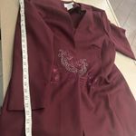 Blazer & Skirt Suit Elegant Burgundy Embroidered Blazer Pride & Joy 14 W Red Size 14W Photo 8