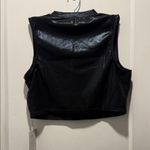 Halara NWT  size M stretch shiny dusk black Sleeveless Top. Cropped high collar Photo 4