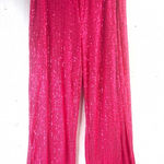 Beautiful L Barbie Look Vibrant Pink Sequins Wide Leg Stretch Pants Size L Photo 0