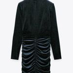 ZARA NWT  Bloggers Fav Sparkly Velvet Dress Blue Photo 5