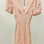 ZARA floral puff sleeve ruched mini dress Vneck Photo 1