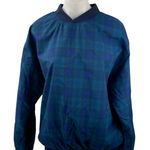 Turfer Women's Blue Plaid Check Long Sleeve Windbreaker Bomber Coat Jacket Sz M Size M Photo 0
