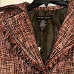 New York And Company  Burgundy Tweed Jacket with Fringe size 6 new with tags Photo 2