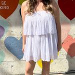 White Tiered Romper Size M Photo 0