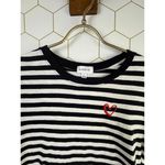 Evereve Striped Women's T-Shirt with Heart Detail - Size - Small Photo 4