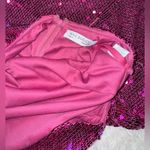 Mac Duggal NWOT  Bright Pink Sequins Long Sleeves Open Back Gown 10891 Sz 4 Photo 5