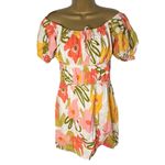 Sabo Skirt  Rory Dress Off Shoulder Mini Puff Sleeve Floral Print Cotton L Photo 2