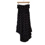 American Rag  Black Floral Smocked Strapless High Low Maxi Dress M Photo 3