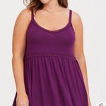 Torrid  Plus Size 1X Purple Super Soft Berry Lace Babydoll Cami Photo 0