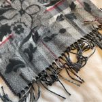 Croft & Barrow Gray and Black Plaid Scarf with Rose Print Short 52 x 11.5 Photo 7