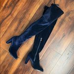 Catherine Malandrino  Deep Blue Velvet Over the Knee Boots Photo 6