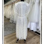 Jessica McClintock Vintage White Lace Tea Length Dress Romantic Wedding‎ Cottagecore Occasion Photo 4