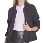 Goldie Women’s Size S Black French Terry Utility Button Up Shirt Jacket Photo 1