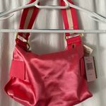 Juicy Couture Satin pink shoulder gold chain  Transparent Pocket In Front S -NWT Photo 8