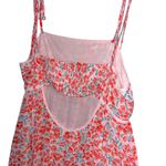 Pink Lily  Floral Maxi Dress Red Coral Blue Green Strappy Back Cutout Size Large Photo 5