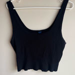 Old Navy  Black Ribbed Crop Top Cotton Size XL Photo 0