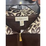 Vintage St. John sport, full zip jacket sweater, brown leopard large wool mix Photo 1