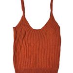 SheIn Burnt Orange Ribbed Cable Knit Lightweight Sweater Tank Top Medium M Photo 0