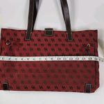 Dooney & Bourke Burgundy Brown Signature Canvas Leather Handbag Purse Tote Logo Photo 9