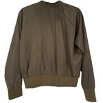Free People Midnight Satin Full Zip Bomber Jacket Olive Green Size Small Photo 3