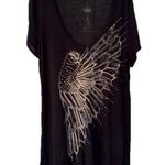 Key Closet War Bird Black Graphic Tee Swarovski Crystals Women’s Size Small Photo 0