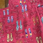 Harolds Pink Silk/Linen Blend Cropped Flip Flop Print Pants 32x27" Size 10 Photo 1
