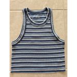 Aerie Womens Size Medium Navy White Stripe Cropped Power Tank Y2k Boho 90s Photo 2