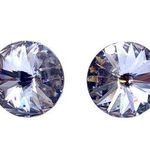Boutique Clear Faceted Rivoli Crystal Stud Earrings 16 mm Dance Wedding Pageant New Photo 0