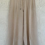 Vera Wang Linen Simply Vera  Women's Cream Extra Wide Leg Pants Photo 0