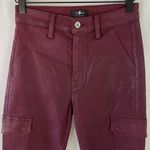 7 For All Mankind New  Coated Cargo Ankle Zip Skinny Pants Merlot Photo 5