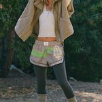 Free People NWT Varsity Blues Printed Shorts Color: Racing Buti - Grey Combo M Photo 3