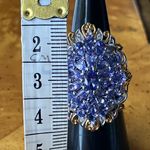 Natural Tanzanite Sterling Silver Cocktail Ring Size 6 Purple Photo 6