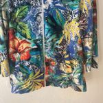 Sport Couture Size Medium Multicolor Vacation Tropical Floral Light Jacket‎ Blue Photo 2
