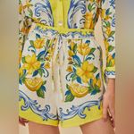 Farm Rio NWT  Off-White Sicily Scarf LENZING™ ECOVERO™ Euroflax™ Shorts Photo 2