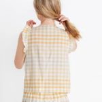 Madewell Ruffle Button-Front Tank in Ombré Gingham. Size 8 Photo 1