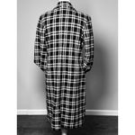Amanda Smith  Plaid Black White Long Coat Womens 6 Classic 96% Wool Pockets Cozy Photo 4