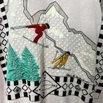 Vintage 80s Baby Pink Mixed Media Skiing Winter Sweatshirt Crew Neck Size L Size L Photo 11