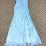 Azazie Deandra Sky Blue Chiffon Spaghetti Strap Cowl Neck Formal Dress Size 2 Photo 5