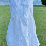 Amanda Uprichard White Sleeveless Tiered Floral Dress Photo 0