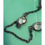 None Dark Copper Tone Clear Crystal Stations Cross Rhinestones Can be Double Adj 37" Photo 1