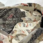 TIZZIE 100% COTTON 3/4 SLEEVE ROME SHIRT NEUTRAL BUTTERFLIES VOILE Black Photo 10