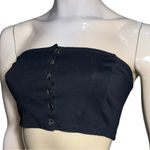 Free People  Women’s Size XS Black Silver Snap Up Bustier Tube Top Photo 3